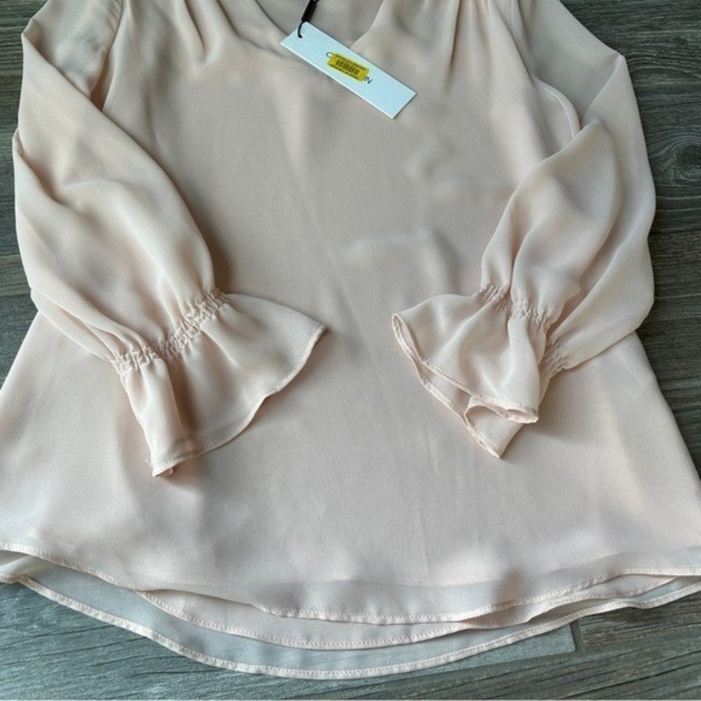 NWT Calvin Klein Work Wear Blush Pink‎ Top Small Soft Girl Romantic Coquette - Picture 4 of 4